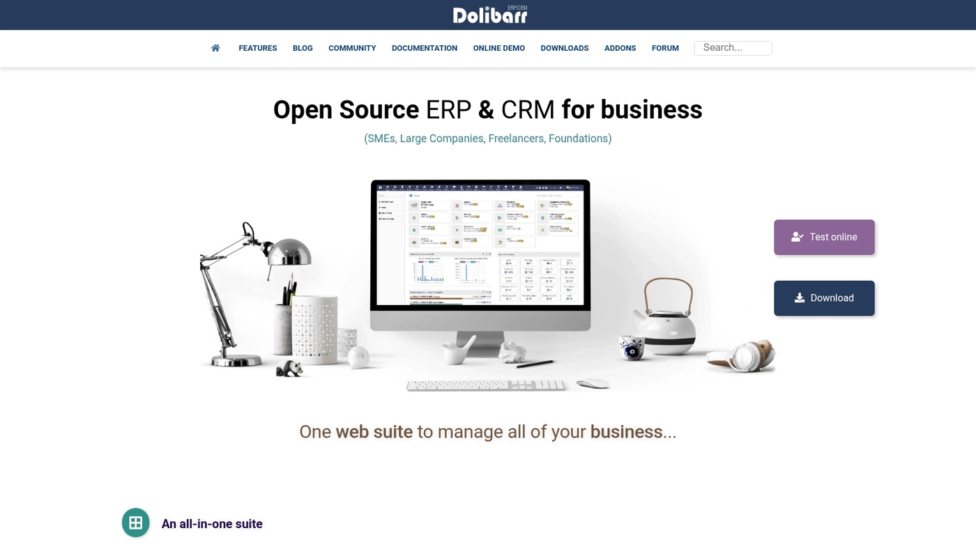Screenshot of www.dolibarr.org