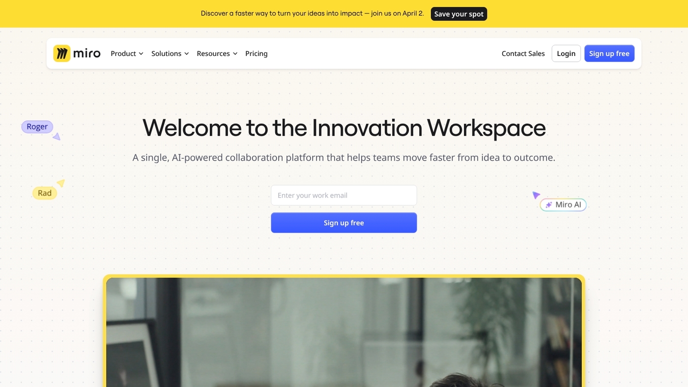 Screenshot of www.miro.com